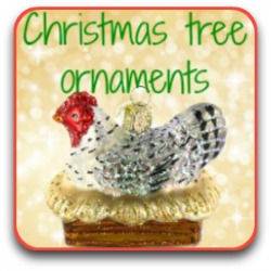 Christmas tree ornaments for the chicken lover - link.